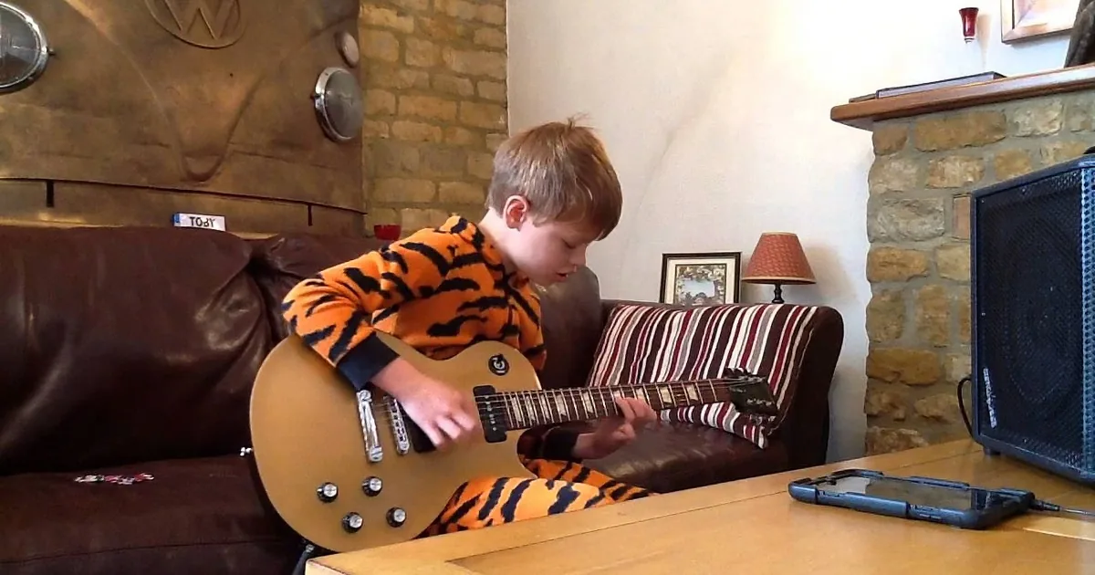 This Little Boy Picked up His Guitar to Pay Tribute to His Hero, but When He Started to Sing...!