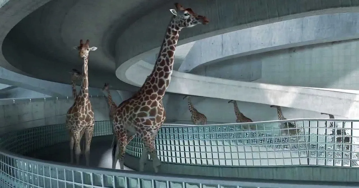 These Giraffes Line up on the Diving Board and Then They Do This... Is This for Real??