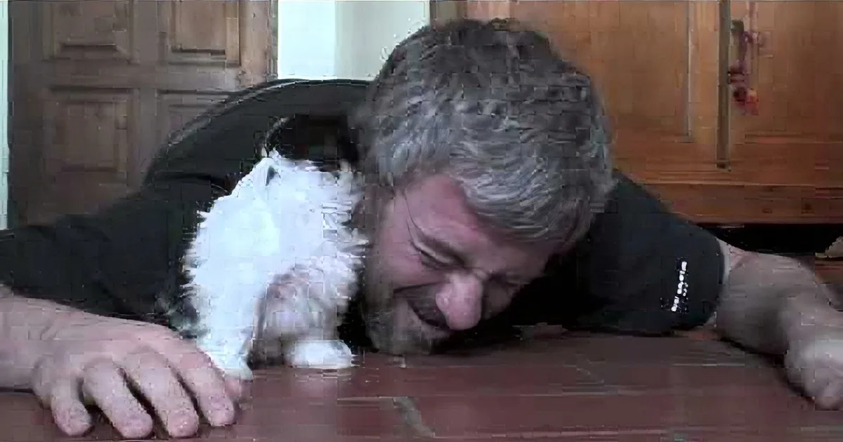 Owner Lies Down on the Floor. but When His Little Puppy Notices Him? Aww Adorable!