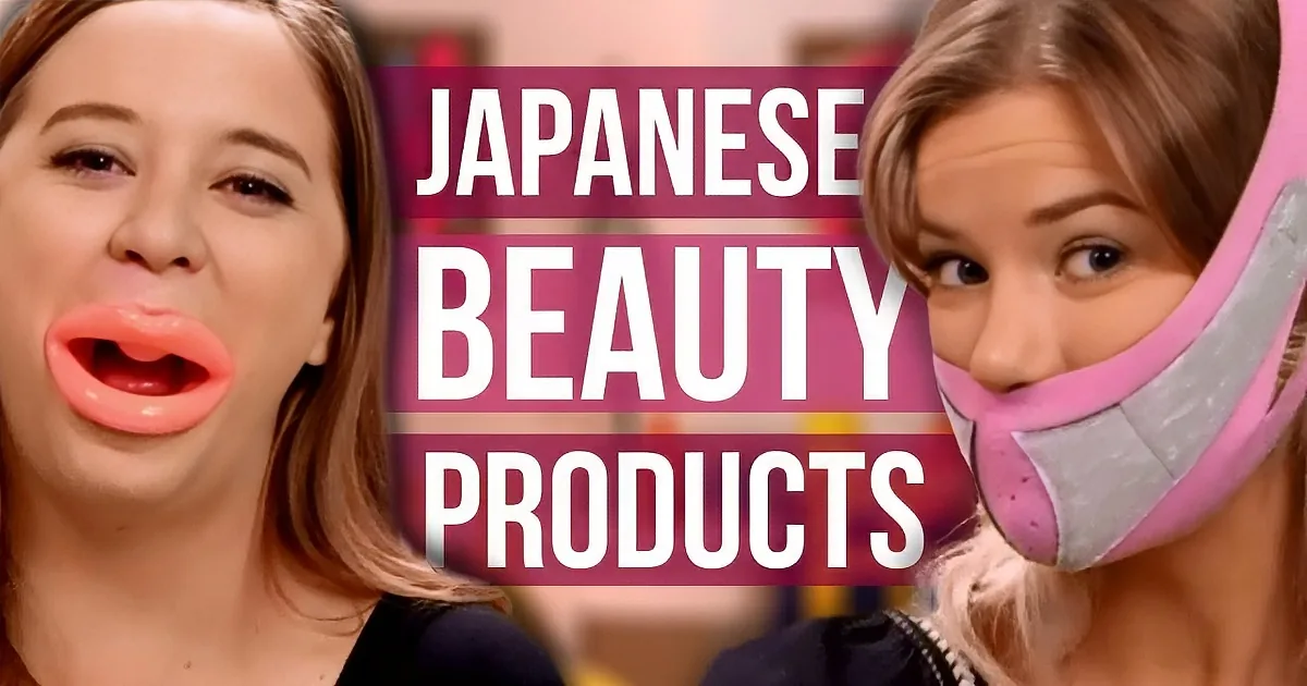 A woman wearing a pink and gray face mask is shown alongside another woman with a large, exaggeratedly puffed-up lip.