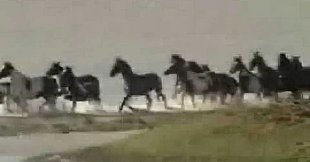 Horses running in water, creating splashes, with riders visible in the background.