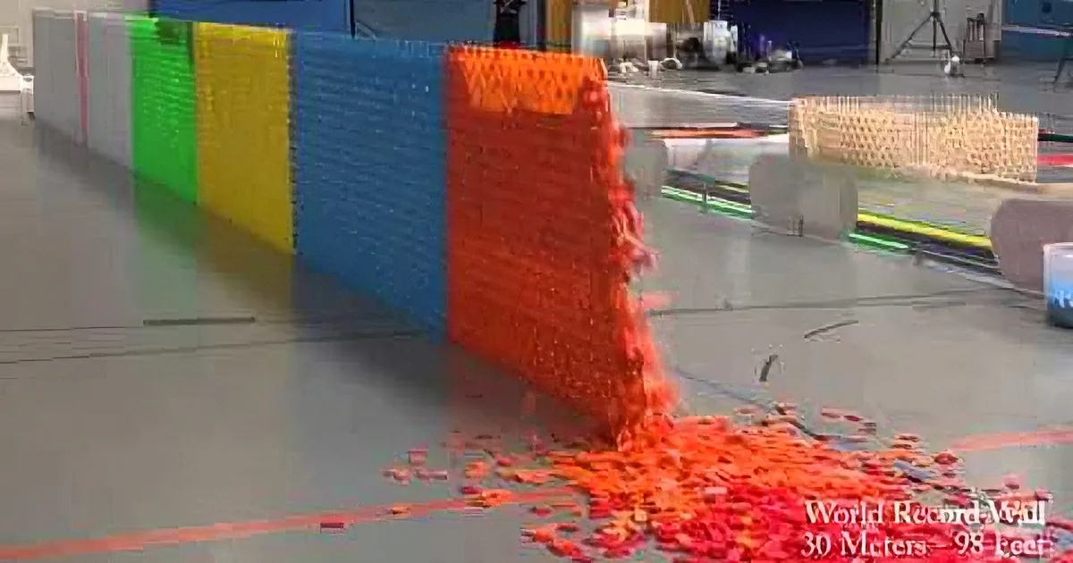 128,000 Dominos Toppled in Only a Few Minutes. Mesmerizing!
