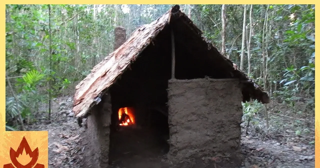 Primitive Technology: Building a Wattle and Daub Hut With Bare Hands and No Modern Tools