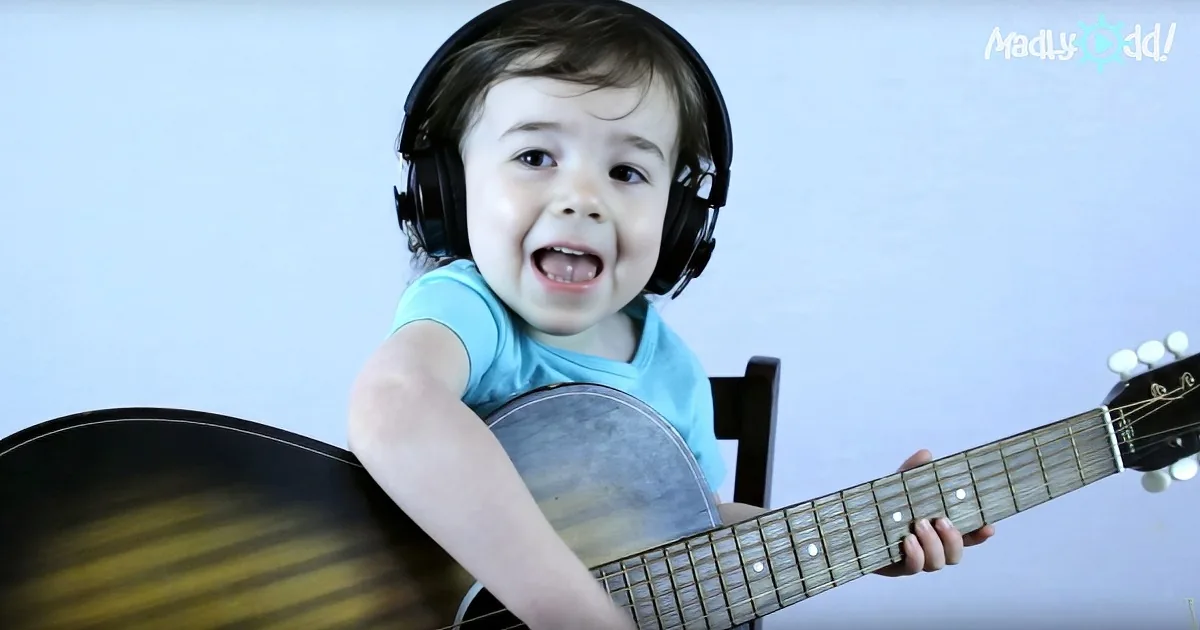 Daddy Sings This Classic While Toddler Plays the Xylophone, Guitar... and Maracas!