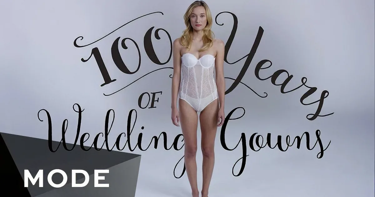 100 Years of Wedding Gowns in Under Three Minutes - Stunning Variety of Beauty and Style