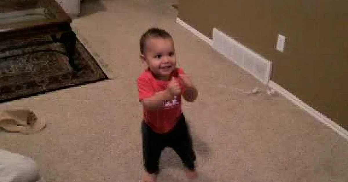 1-Year-Old Old Starts Dancing Salsa. but a Keep a Close Eye on His Feet When He Turns Around! Aww!