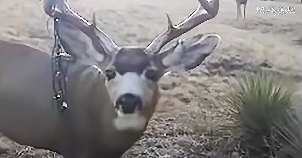 Daring Rescue of Buck Stuck in a String of Christmas Lights Will Leave You on the Edge of Your Seat