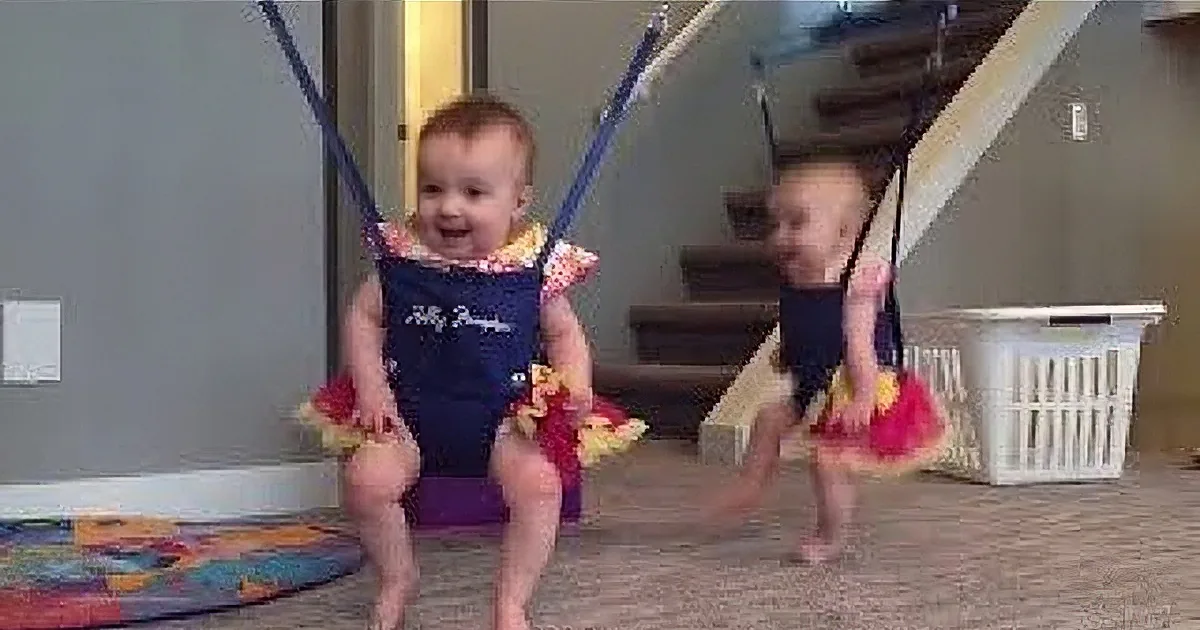 When They Kept Their Twins in a Jumper, These Parents Were Not Expecting to See This! so Cute!
