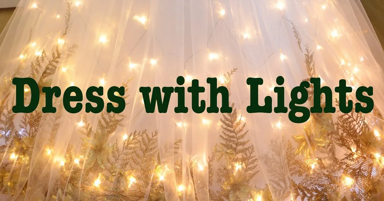 She Glues Christmas Garland to the Hem of a Dress. Watch When She Flips the Switch? Magical!
