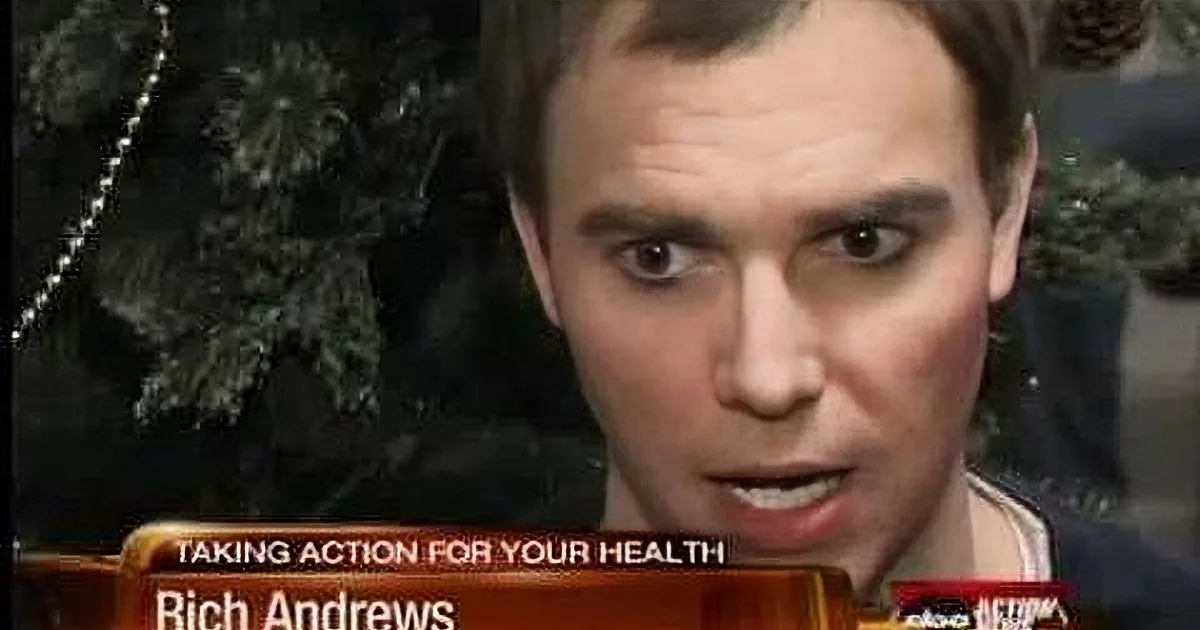 Rich Andrews, father of Lynne, appears on a news segment discussing a health issue.