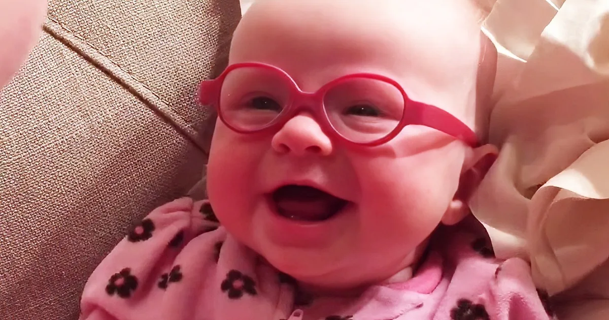 3-Month-Old Baby Girl Gets Glasses. Her Face When She Sees Her Mommy? Priceless.