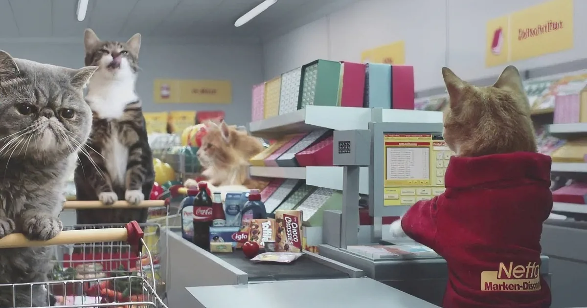 Cat Ad for German Supermarket Goes Viral.. Adorable!