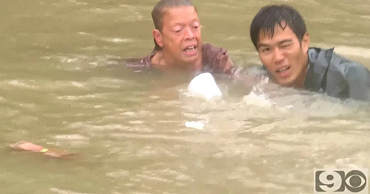 Men Riding Boat in Louisiana Flood See Woman in Danger. Their Quick Actions Astound
