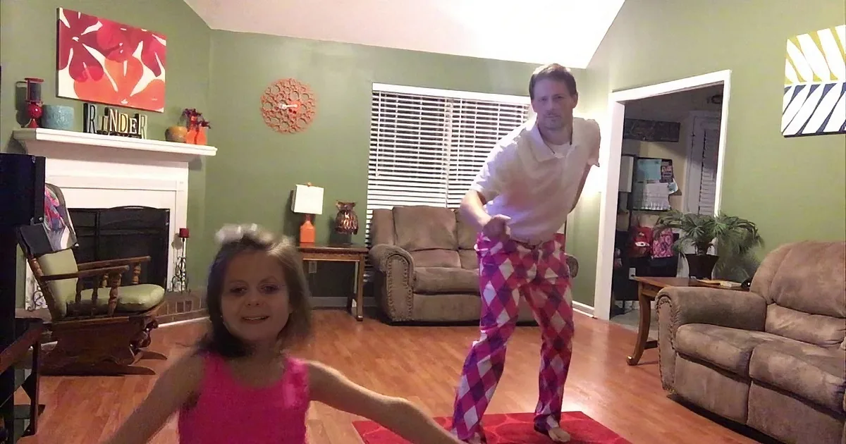 While Mom Is Away Father and Daughter Make an Epic Dance Video