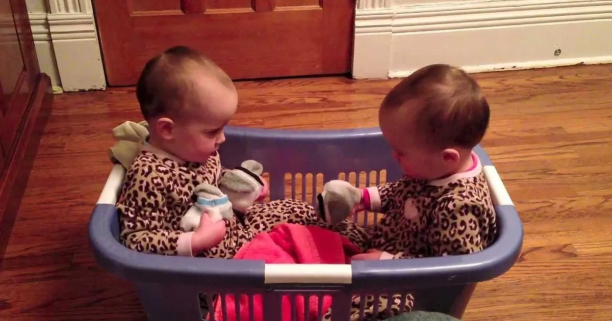 Mom Walks in on Twins in the Laundry Basket, Can''t Stop Laughing at the Priceless Conversation.