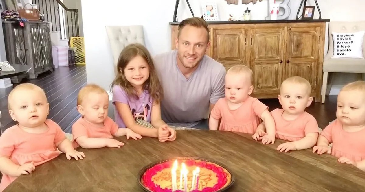 When Dad Blows out the Candles on His Cake - One of His Six Daughters Wasn't Happy