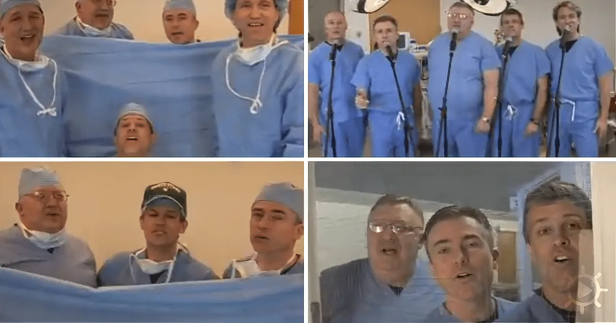 Five Singing Doctors Pop up From Behind a Sheet. When It Drops, You Won''t Stop Laughing