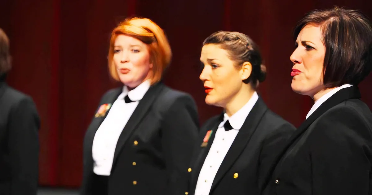 Pay Attention to the Hands and Feet of These Nine Navy Women as They Stand on Stage