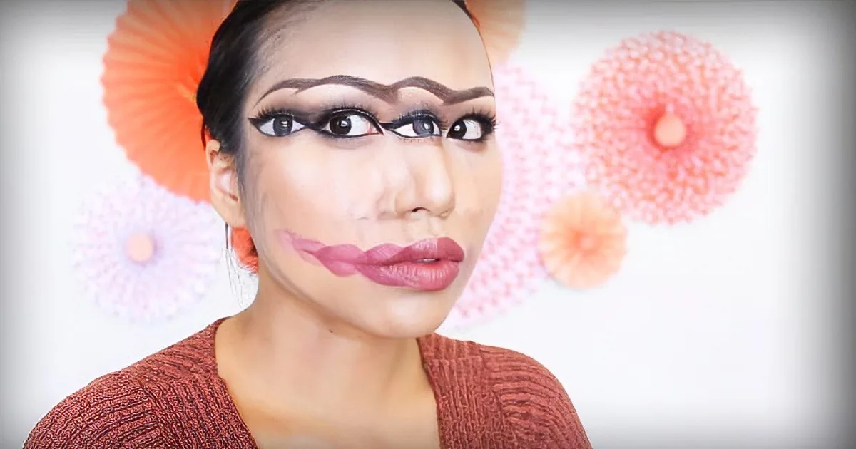 She Puts an Extra Eye on Her Head, and When She Turns to the Camera It's Totally Trippy