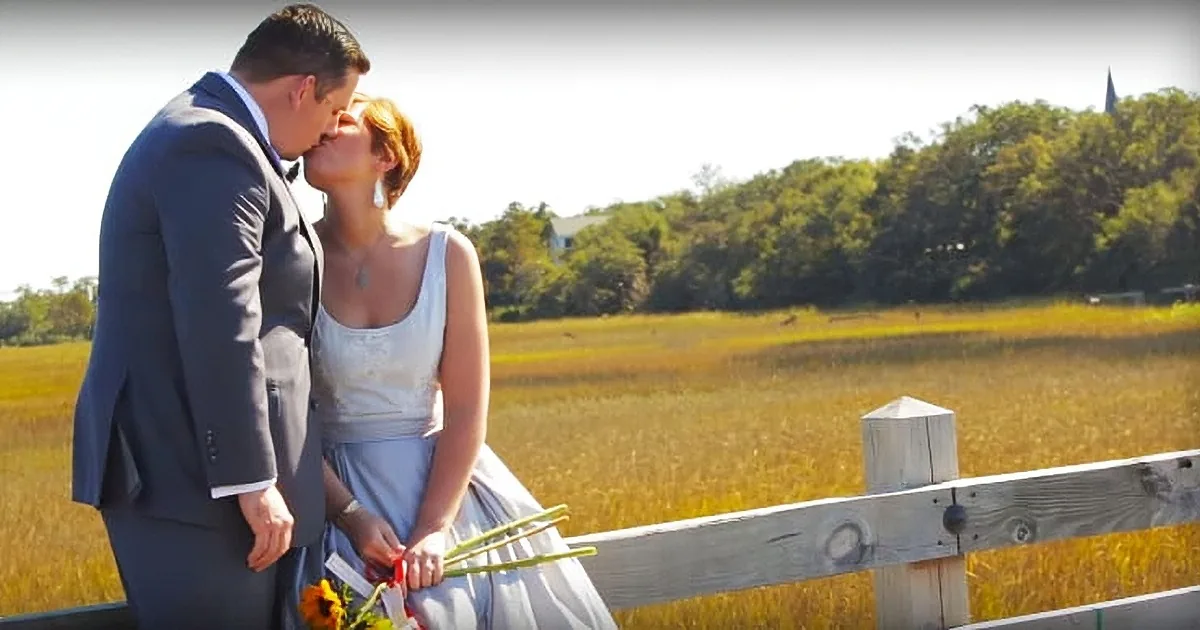 Man Has Back Turned to His Bride-to-Be. When He Spins Around She Doesn't Even Have a Dress On