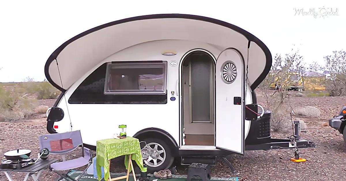 Woman Lives Full-Time in Tiny Teardrop. Peek Inside to See How Functional It Is