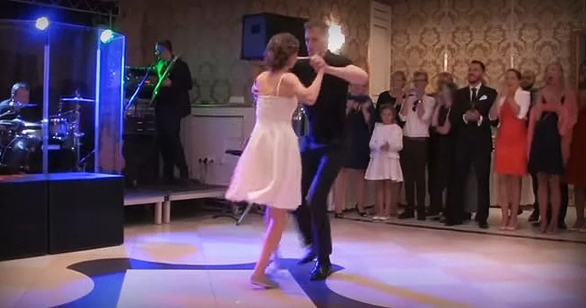 Bride Is Ready to Dance - Crowd Cheers on as the Groom Approaches Dressed Like Patrick Swayze