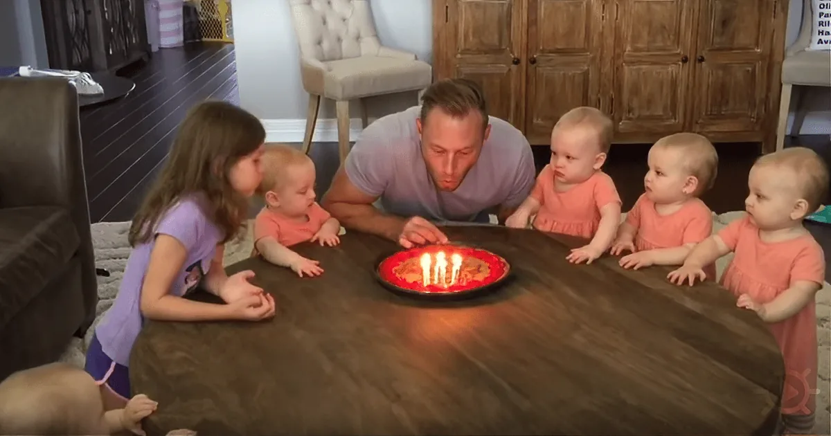 Six Sisters Sing Happy Birthday to Dad - but Watch What Happens When He Blows out the Candles