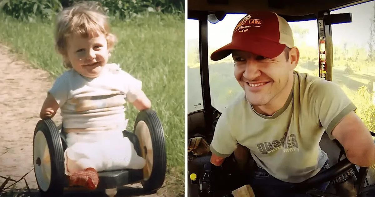 A young child smiles in a homemade go-kart, then an adult in a similar vehicle, both enjoying outdoor rides.