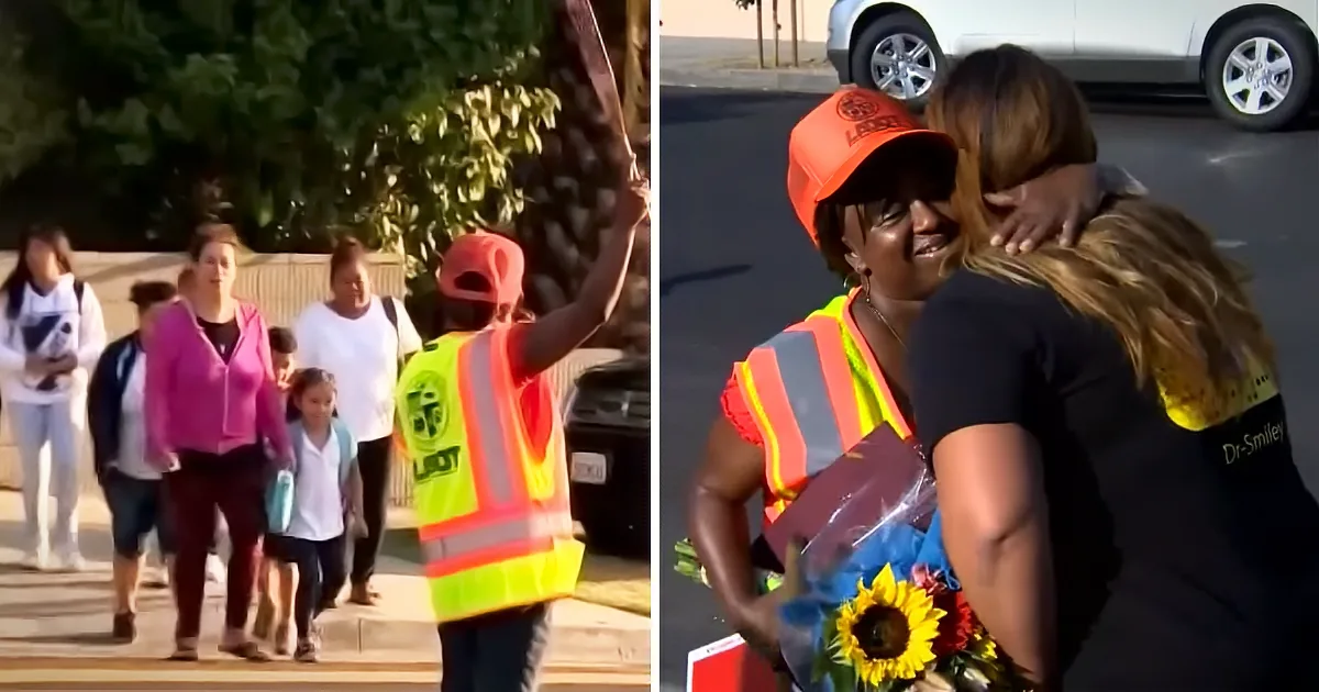 Girl Cries out and the Petite Crossing Guard Saves Her From a Kidnapper