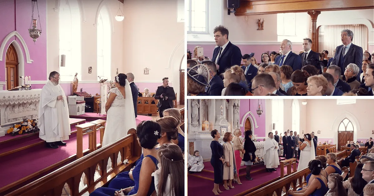 The Wedding Is Interrupted by Voices in the Back. Then Bride Turns Around and Bursts Into Tears!