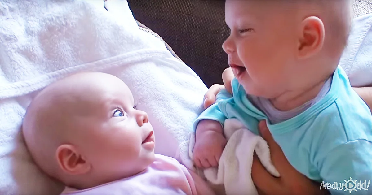 Perfect Timing: Dad Films His Twins Having a Beautiful Conversation