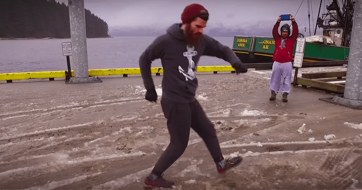 Defying Snow and Slush, an Alaska Fisherman Dances Like No One Is Watching