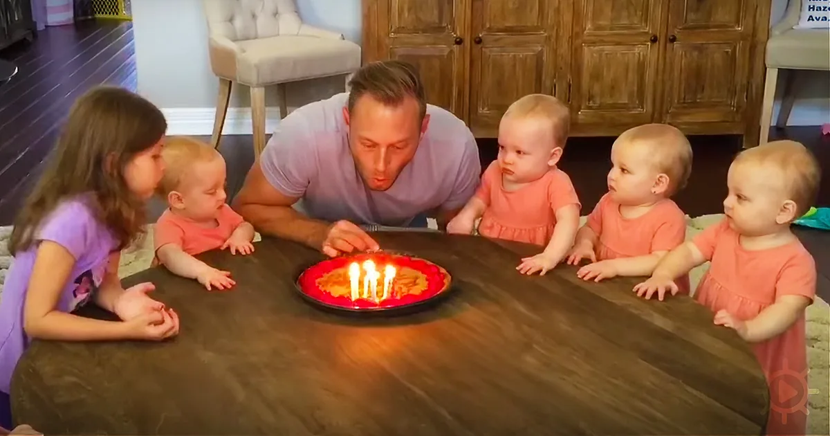 Girls Sing Happy Birthday to Dad but Spontaneously Burst Into Tears When He Blows out Candles