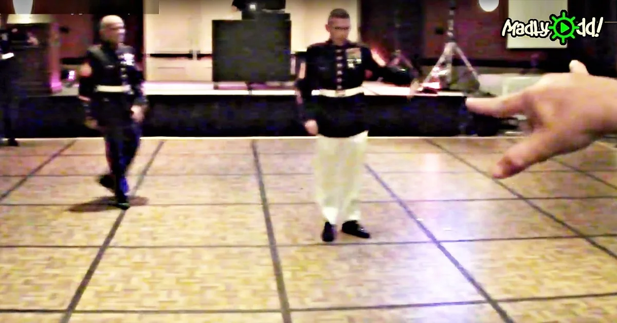 Dancing Marine Has Crowd in Cheers When He Busts out His Hidden Moves