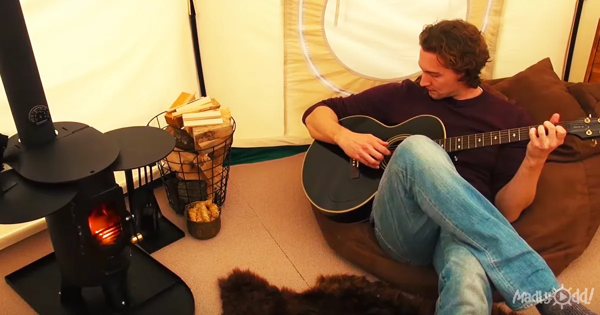 Innovative Man Lives Large in Tent -- Have a Look Inside His Mini Palace
