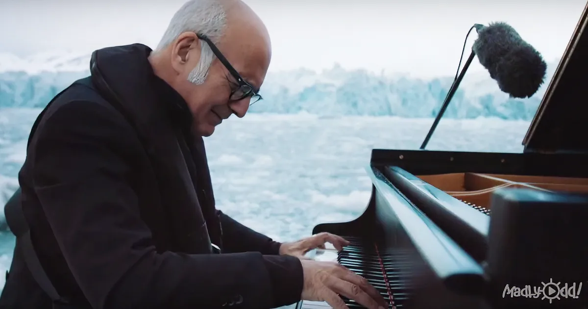 Ludovico Einaudi Performs Original Piece ''Elegy for the Arctic'' Surrounded by Crumbling Glaciers