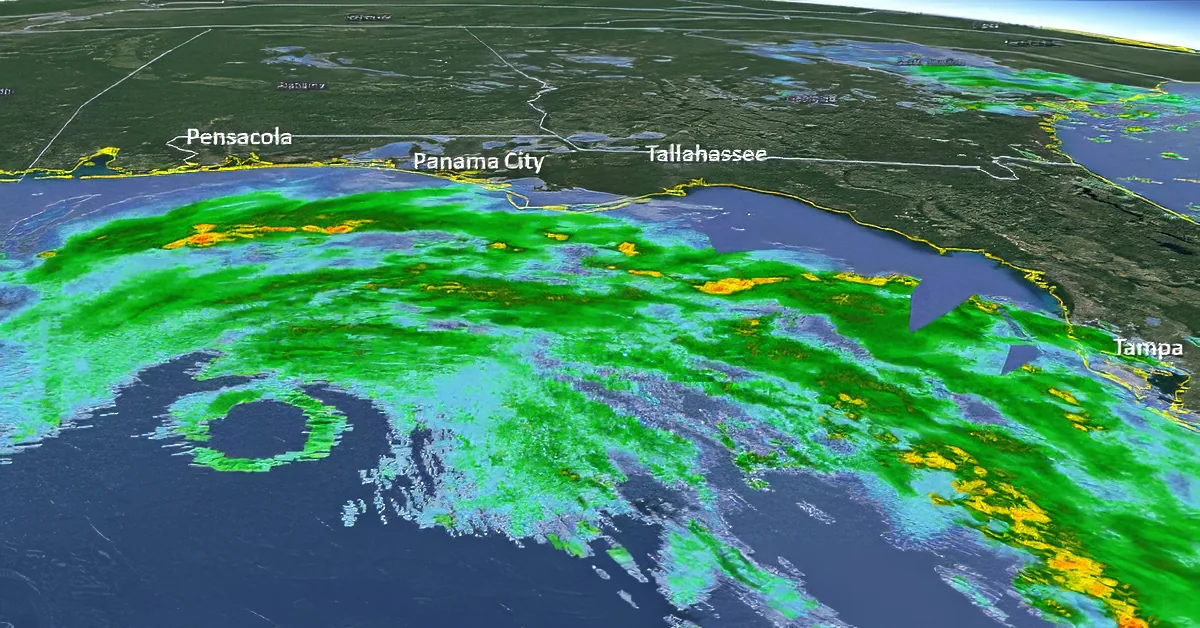 Hurricane Michael's projected rainfall forecast across the southeastern U.S., with heavy rain expected in Florida and...