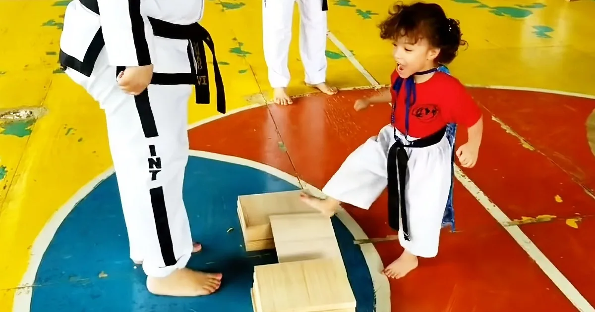 Little Karate Girl Tries to Break Board, Her Comical Solution Has Everyone Laughing