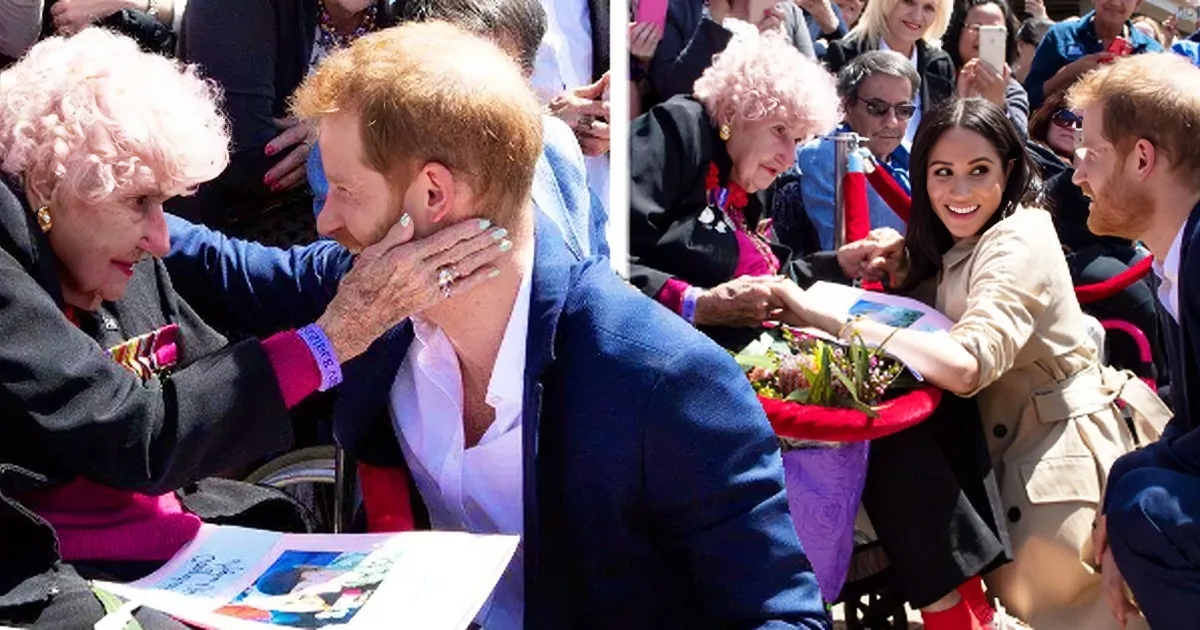 Prince Harry Sees 98-Year-Old Widow in a Crowd and He Grabs Meghan Straightaway