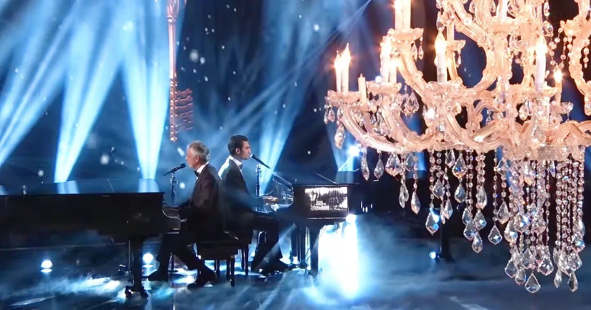 Andrea Bocelli & His Son Are Flawless: Their Voices, the Dancing, Even the Chandeliers -- Everything Is Perfect!