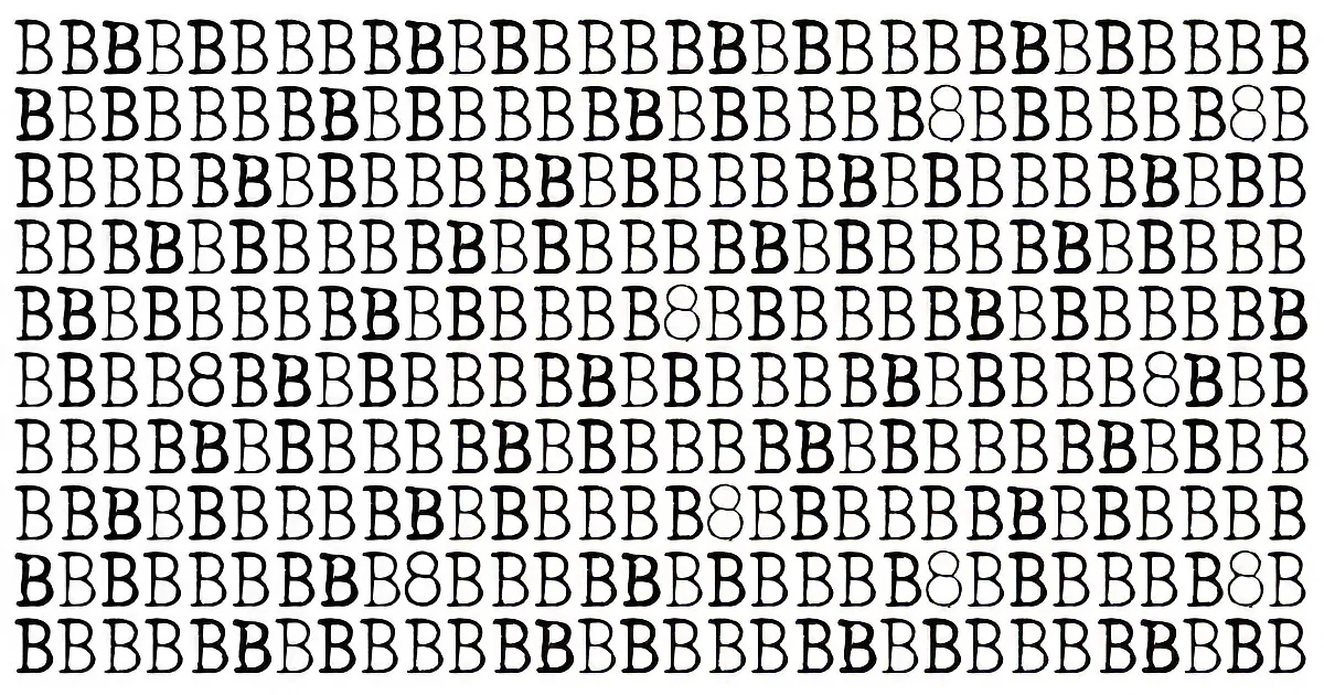 The image consists of repeated black letter "B"s on a white background.