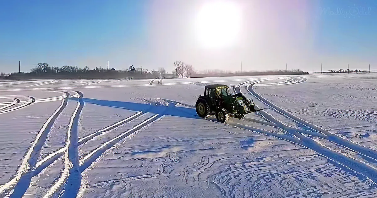 Farmer Writes Poignant Message in Freshly Fallen Snow That Has Everyone Applauding