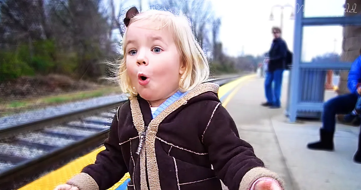 Excited Girl Can''t Wait for Her First Train Ride, Her Breathless Joy Instantly Steals Your Heart