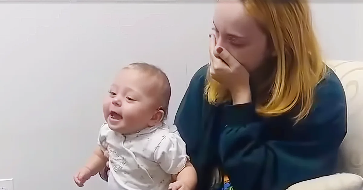 Bubbly, Excited Baby WIth New Hearing Aids