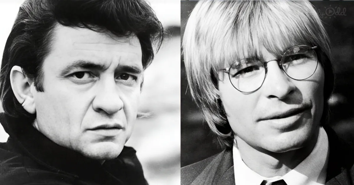 Two black-and-white portraits of a man with dark hair and another with blonde hair and glasses.