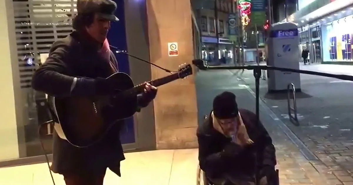He Started Playing the Guitar. but Keep an Extra Eye on That Elderly Man in the Wheelchair! Whoa!