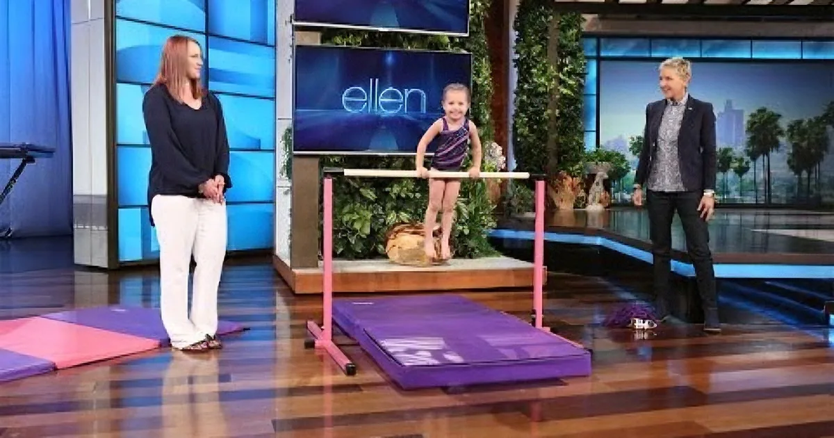 Ellen Called a 3-Year-Old Gymnast on Her Show. but Watch When the Girl Steps on the Trampoline!