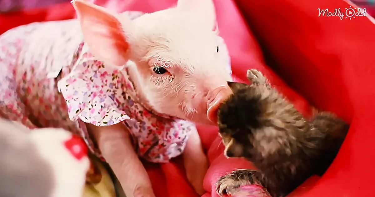 Rescue Piglet Befriends Orphaned Kitten and It's the Sweetest Thing Ever