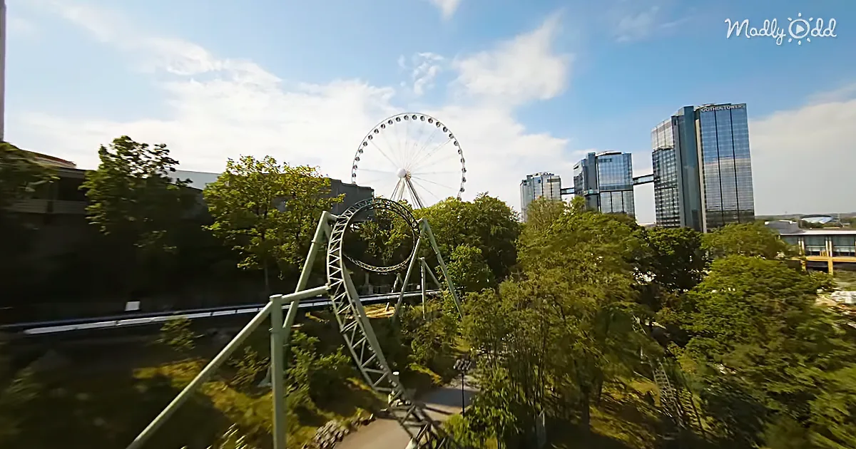 Dizzying Footage of a Drone Racing a Roller Coaster