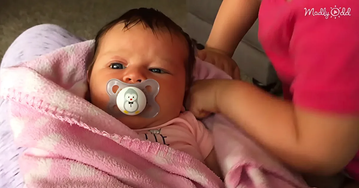 Toddler Tantrum Turns to Love as This Little Girl Comforts Her Baby Sister